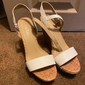 White/cream wedges size 9
